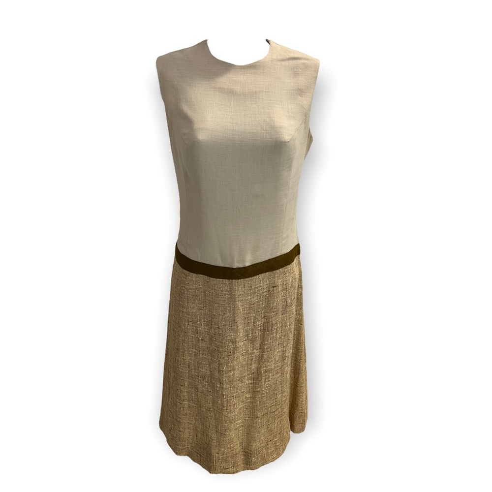 vintage 60s dress suit in tan tweed by Sue Brett -  ILGWU - matching jacket - Picture 6 of 10
